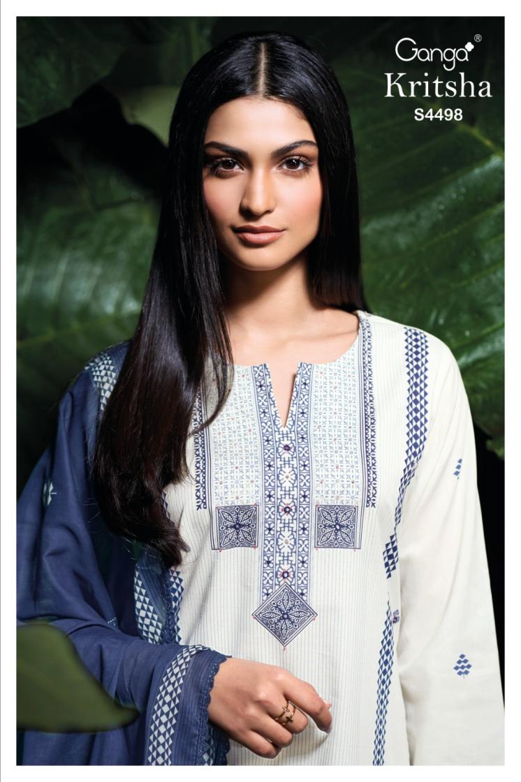 BUY GANGA SUITS ONLINE SALE GANGA KRITSHA S4498 FRONT VIEW