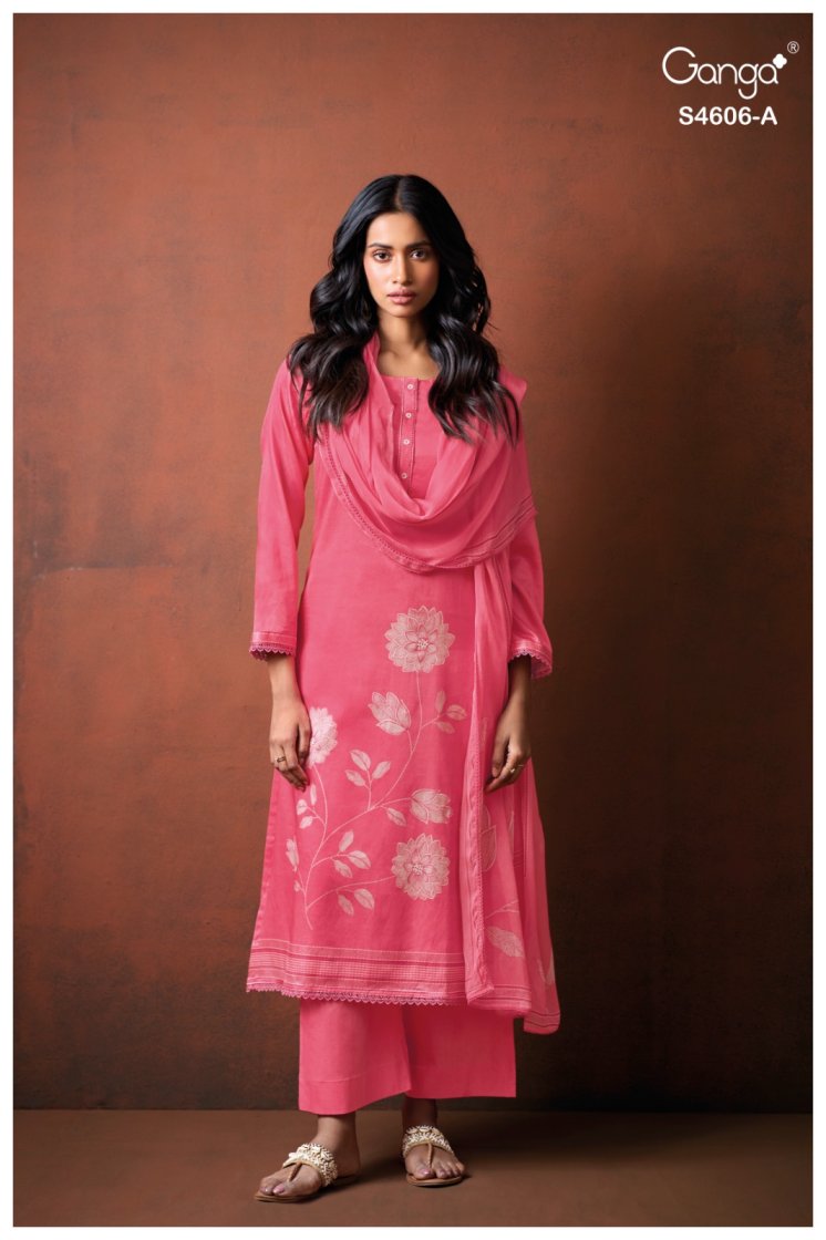BUY GANGA SUITS ONLINE GANGA LAZEN S4606 FULL SET