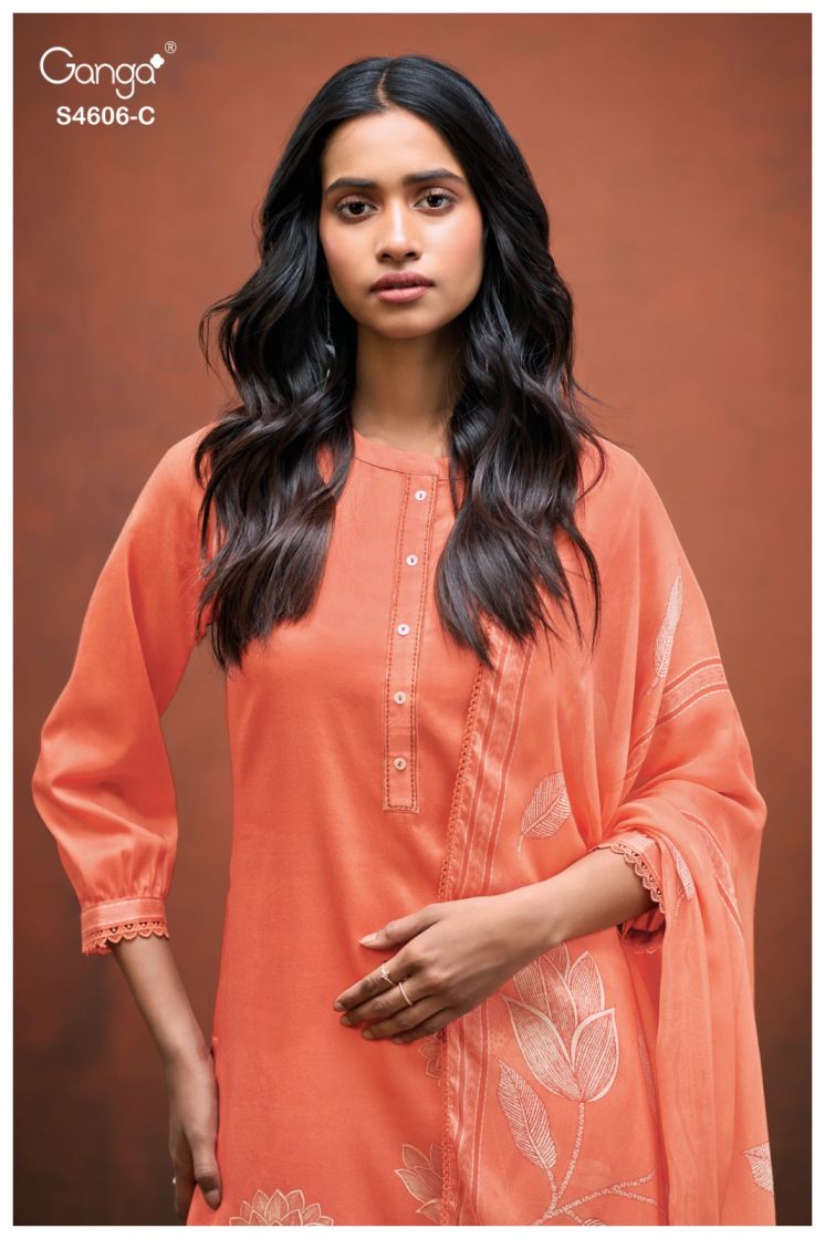 BUY GANGA SUITS ONLINE GANGA LAZEN S4606 CLOSEUP IMAGE