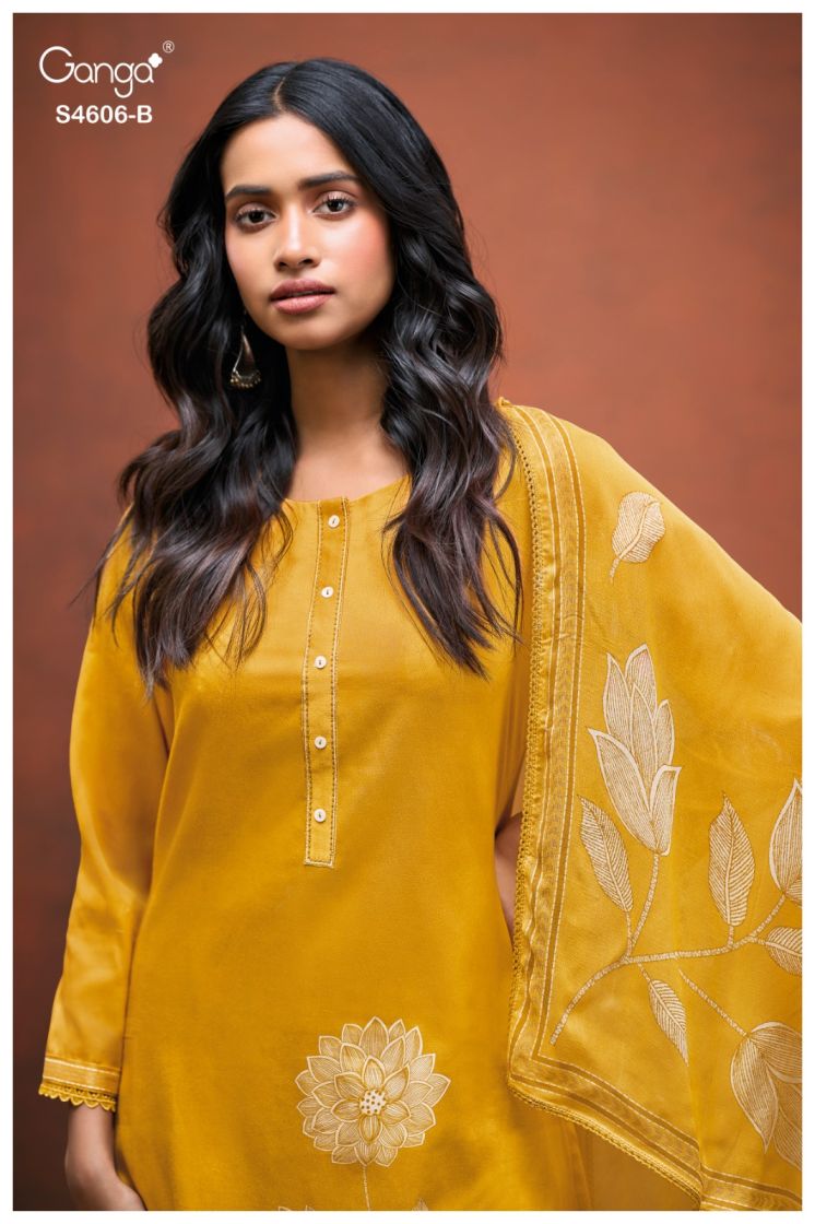 BUY GANGA SUITS ONLINE GANGA LAZEN S4606 NEW CATALOGUE