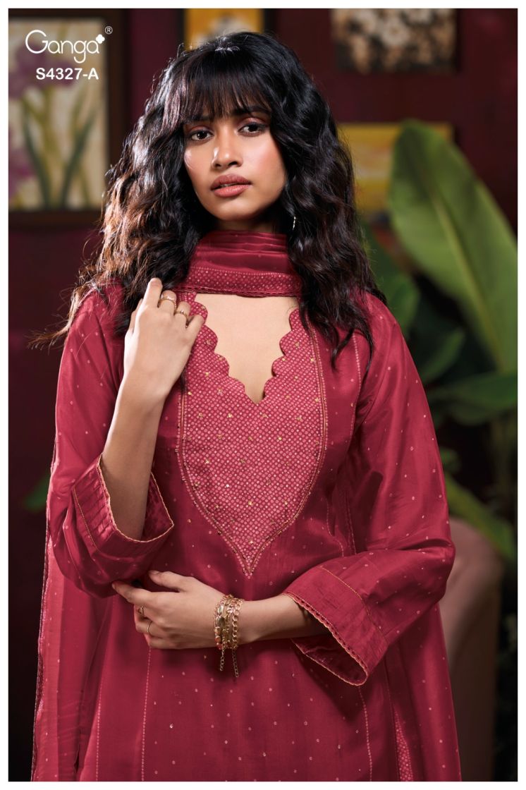 BUY GANGA SUITS ONLINE SALE GANGA LESHYA S4327 FRONT VIEW
