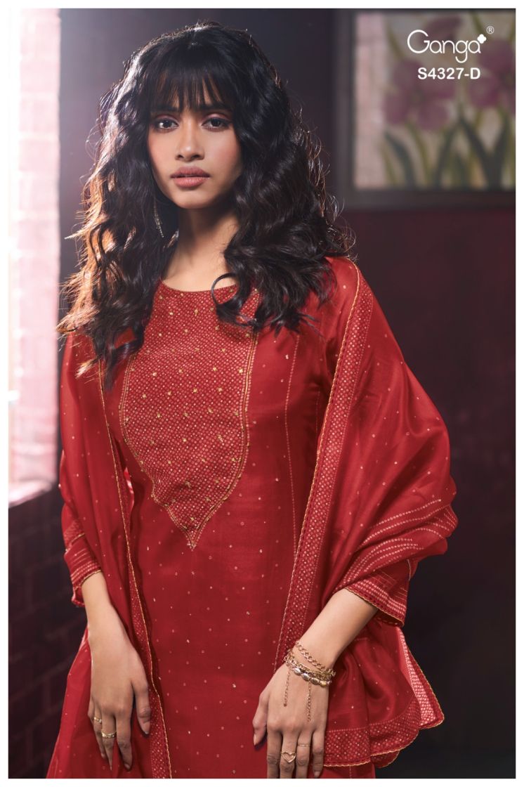 BUY GANGA SUITS ONLINE SALE GANGA LESHYA S4327 FULL SET