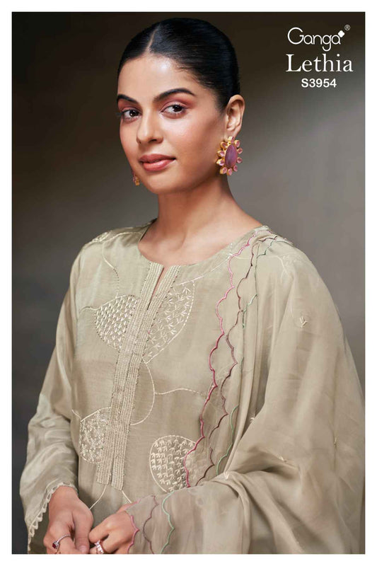 BUY GANGA SUITS WITH PRICE GANGA LETHIA S3954 DUPATTA DESIGN