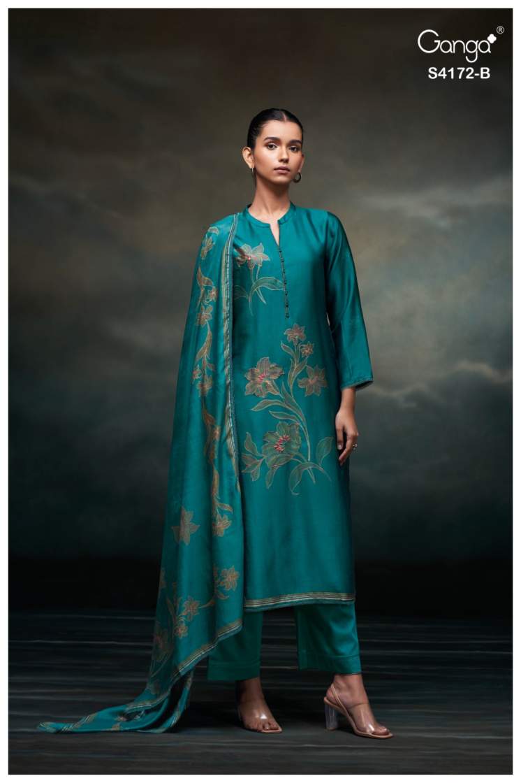 buy ganga lirra s4172 premium pure bemberg russian silk suit online