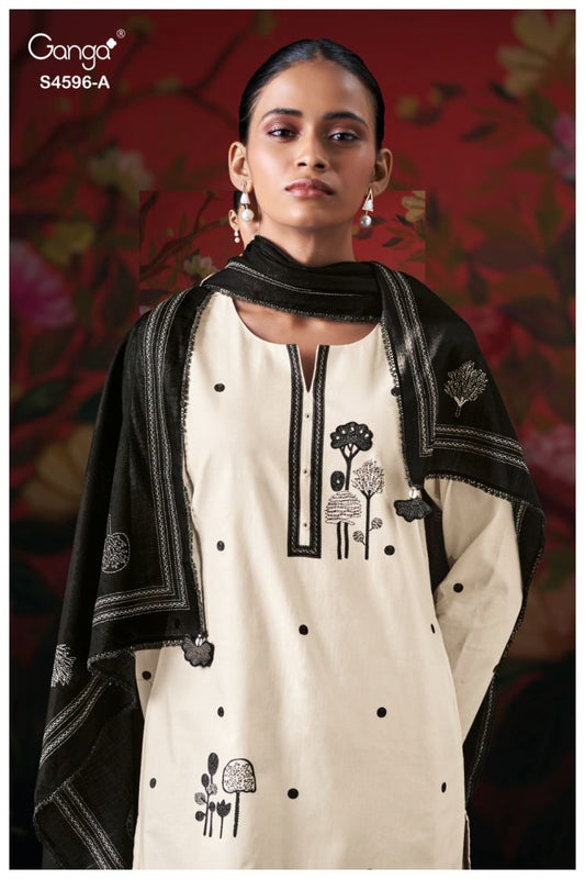 BUY GANGA SUITS SINGLE PIECE GANGA LIXIE S4596 BACK VIEW