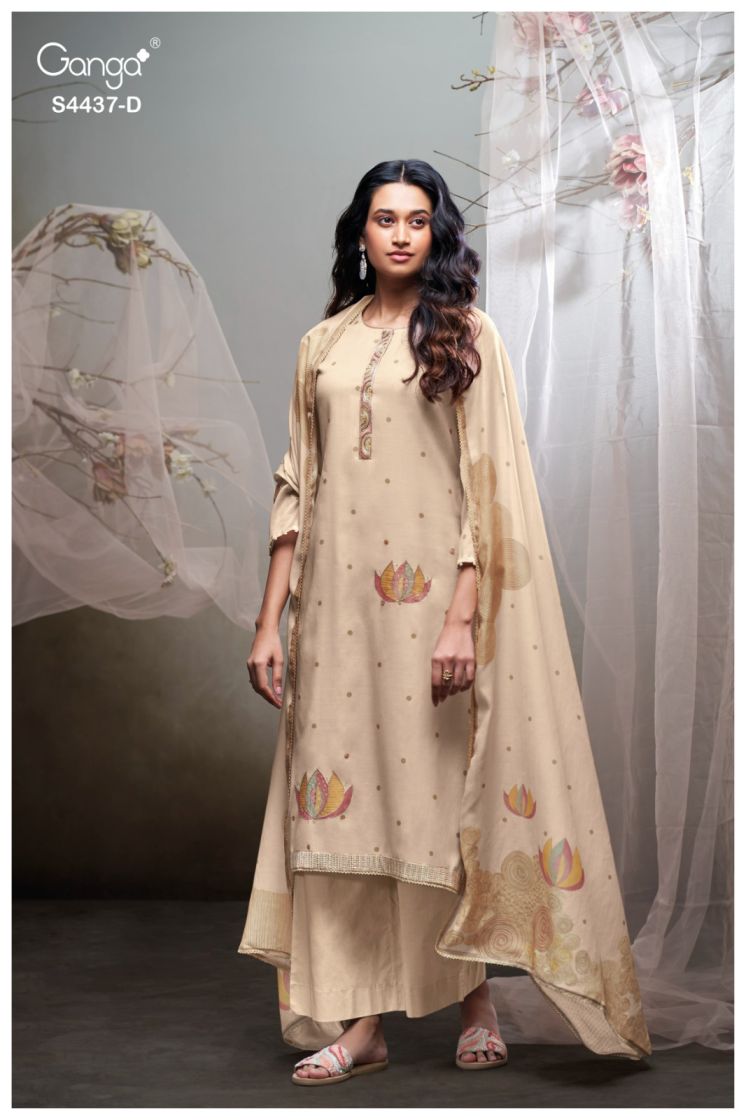 BUY GANGA SUITS ONLINE SALE GANGA LYNAEL S4437 DUPATTA DESIGN