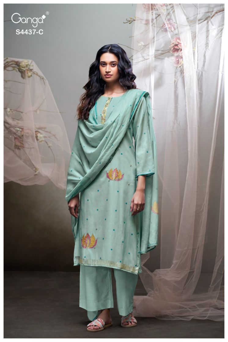 BUY GANGA SUITS ONLINE SALE GANGA LYNAEL S4437 NEW CATALOGUE