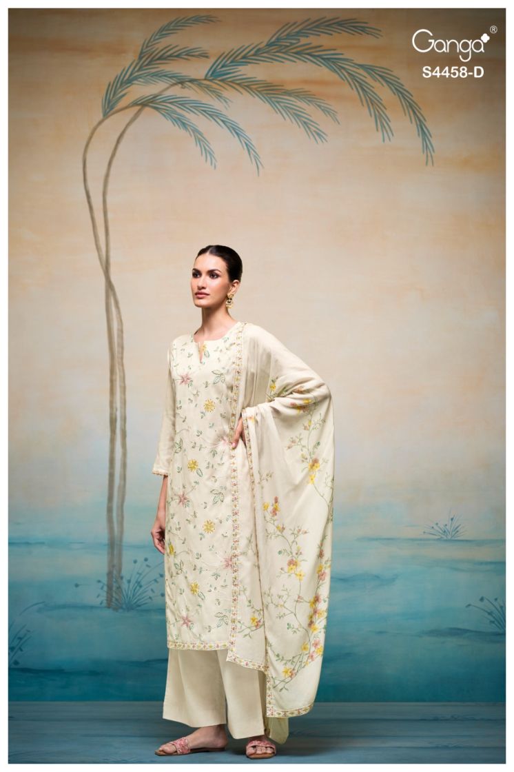 BUY GANGA SUITS ONLINE GANGA LYVARA S4458 FRONT VIEW