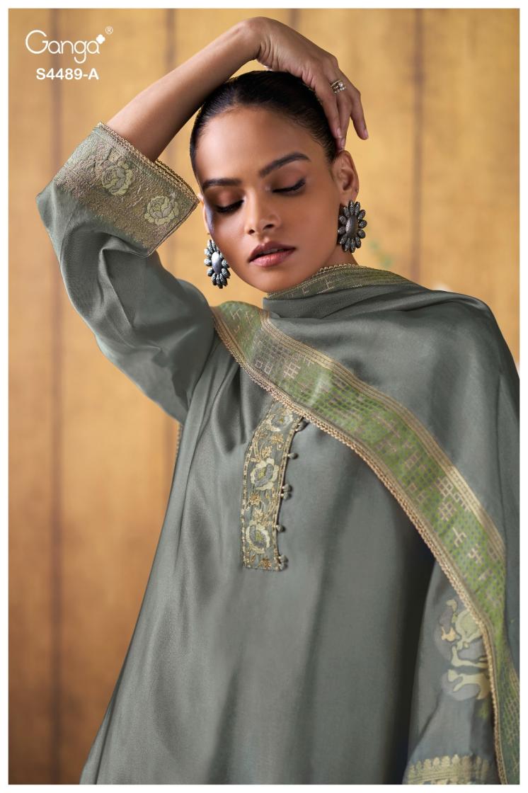 BUY GANGA SUITS GANGA MAHIYA S4489 NEW CATALOGUE