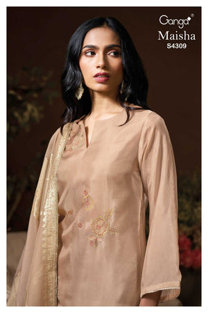 GANGA MAISHA S4309 PREMIUM PURE BEMBERG HABUTAI SILK SUIT