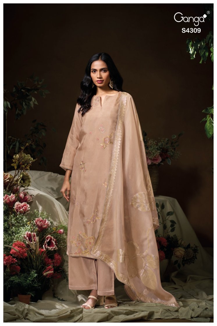 BUY GANGA SUITS ONLINE SALE GANGA MAISHA S4309 DUPATTA DESIGN
