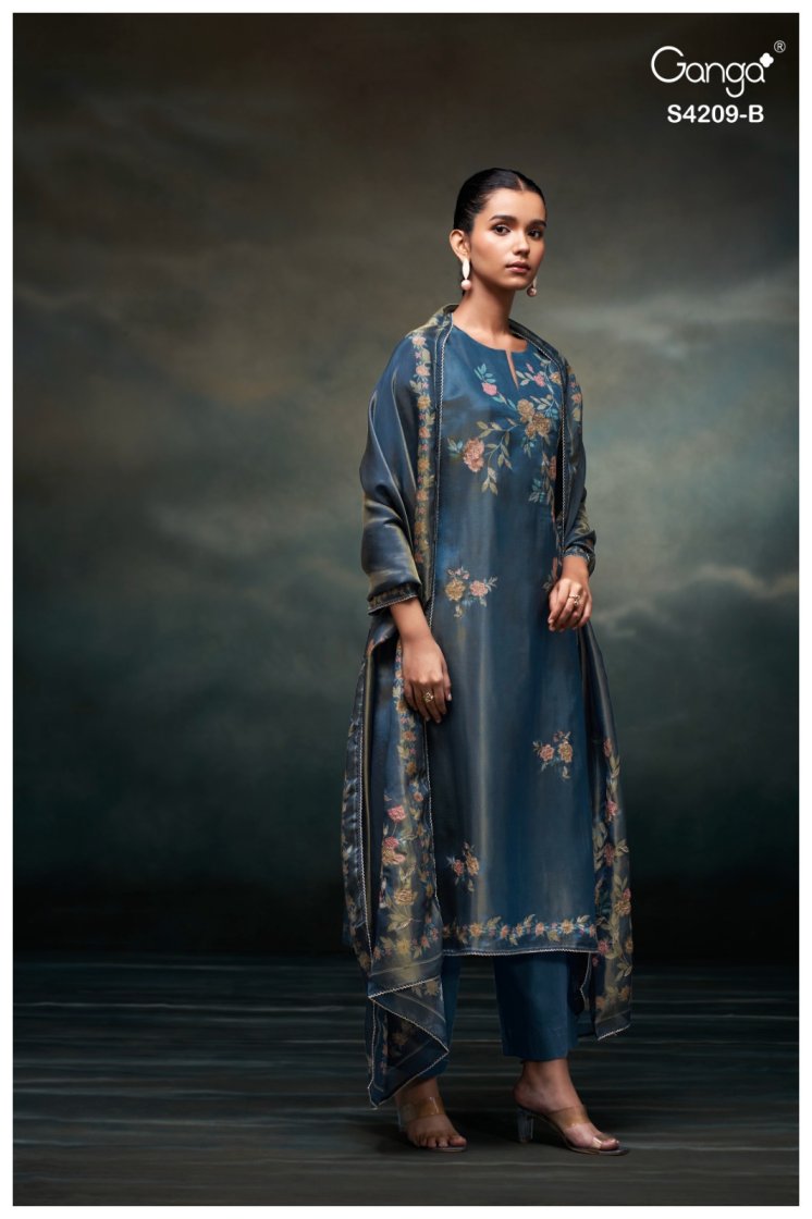 BUY GANGA SUITS ONLINE GANGA MARISA S4209 FRONT VIEW