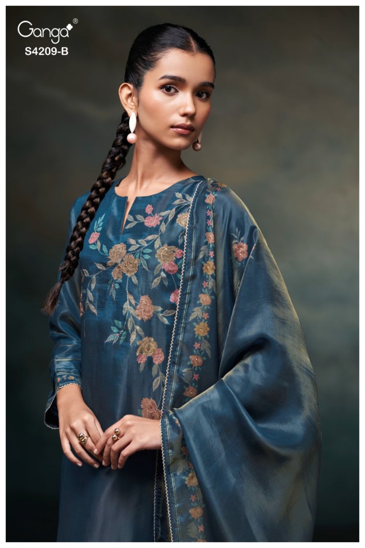 BUY GANGA SUITS ONLINE GANGA MARISA S4209 BACK VIEW