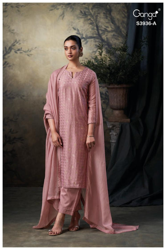 BUY GANGA SUITS GANGA MARIVA S3936 FABRIC DETAIL
