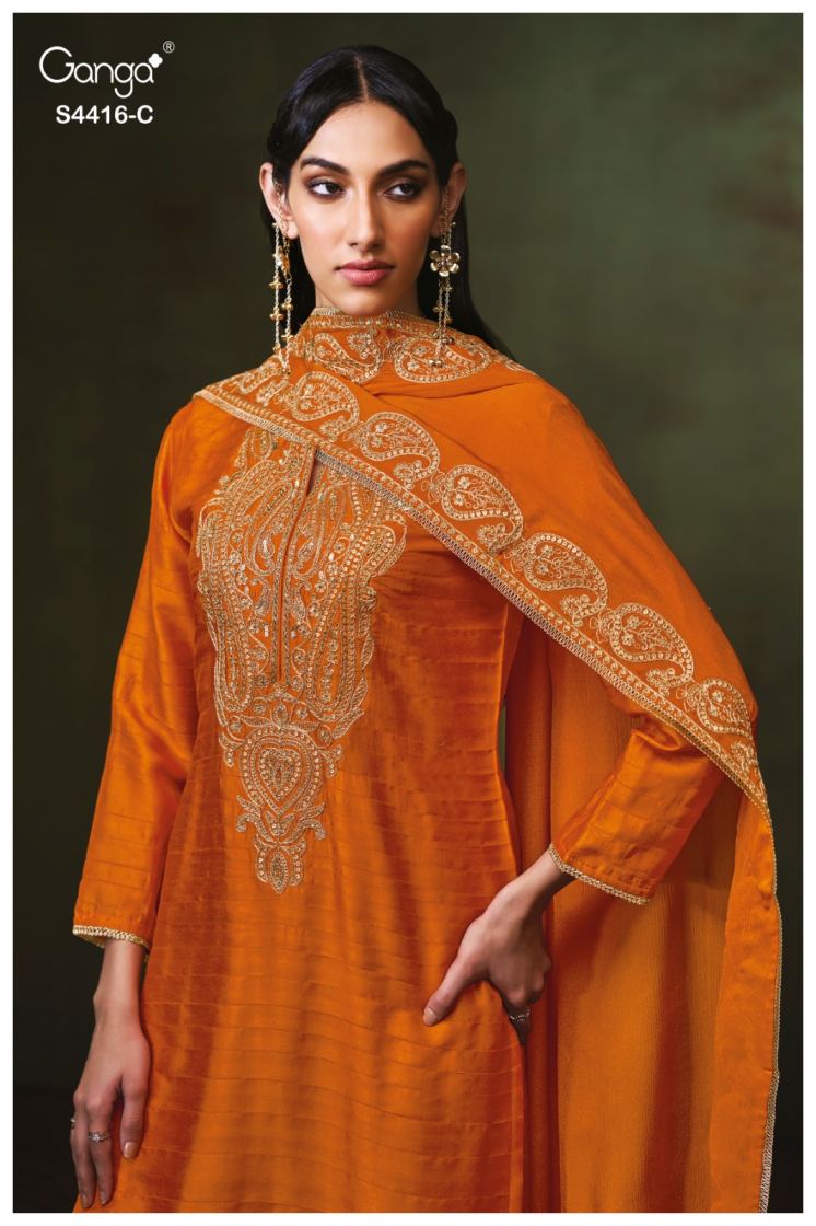 BUY GANGA SUITS ONLINE GANGA MIREZA S4416 BACK VIEW