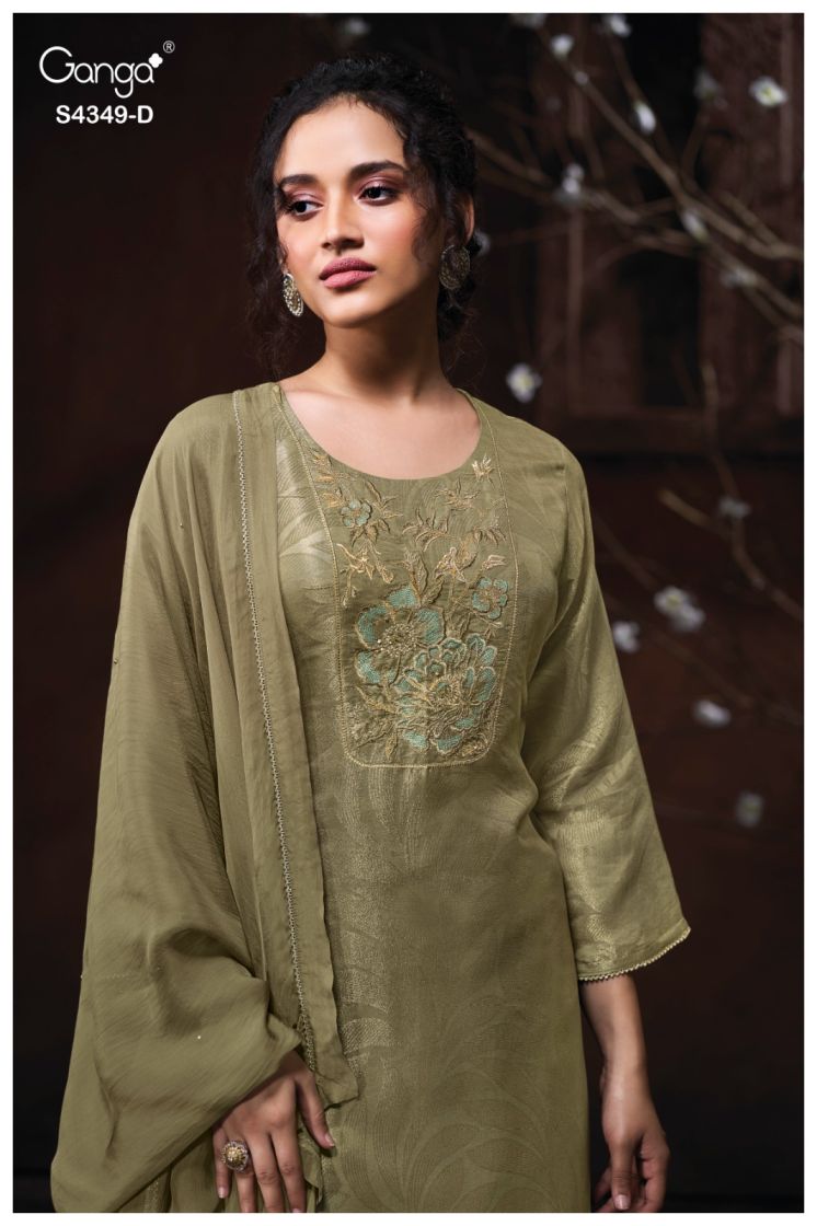 BUY GANGA SUITS ONLINE GANGA MIYARA S4349 CLOSEUP IMAGE