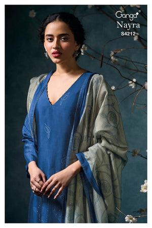 GANGA NAYRA S4212 PREMIUM PURE BEMBERG RUSSIAN SILK SUIT