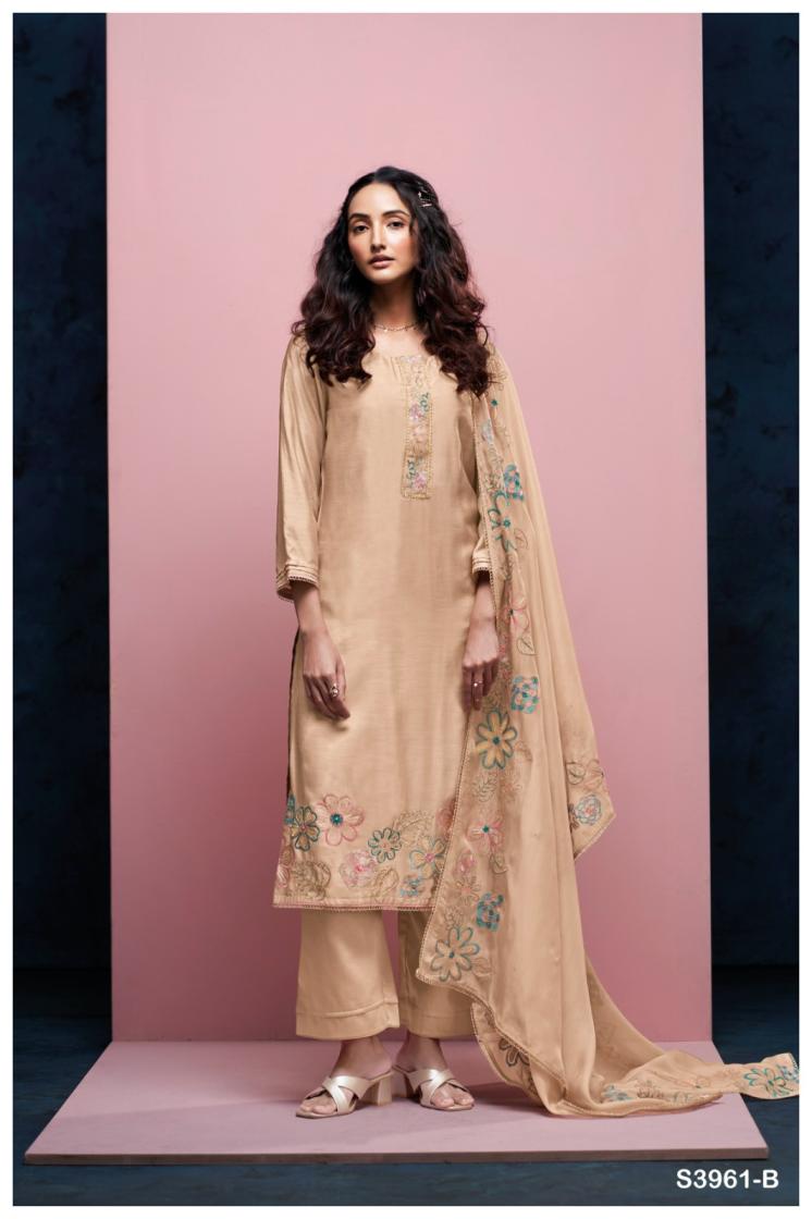 BUY GANGA NAZILA S3961 SUITS ONLINE ON SALE WITH PRICE FROM BRAND GANGA FASHIONS AT WHOLESALE RATE. 