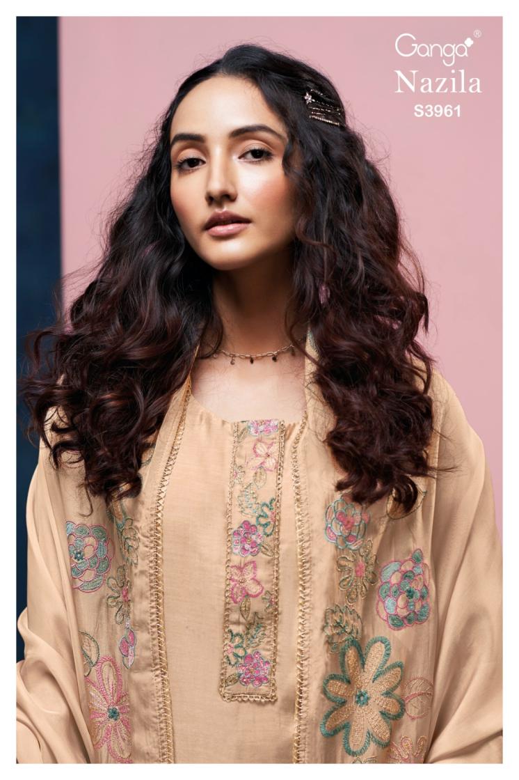 BUY GANGA NAZILA S3961 SUITS ONLINE ON SALE WITH PRICE FROM BRAND GANGA FASHIONS AT WHOLESALE RATE. 