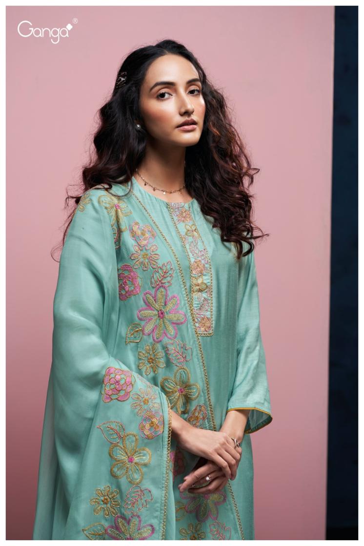 BUY GANGA NAZILA S3961 SUITS ONLINE ON SALE WITH PRICE FROM BRAND GANGA FASHIONS AT WHOLESALE RATE. 