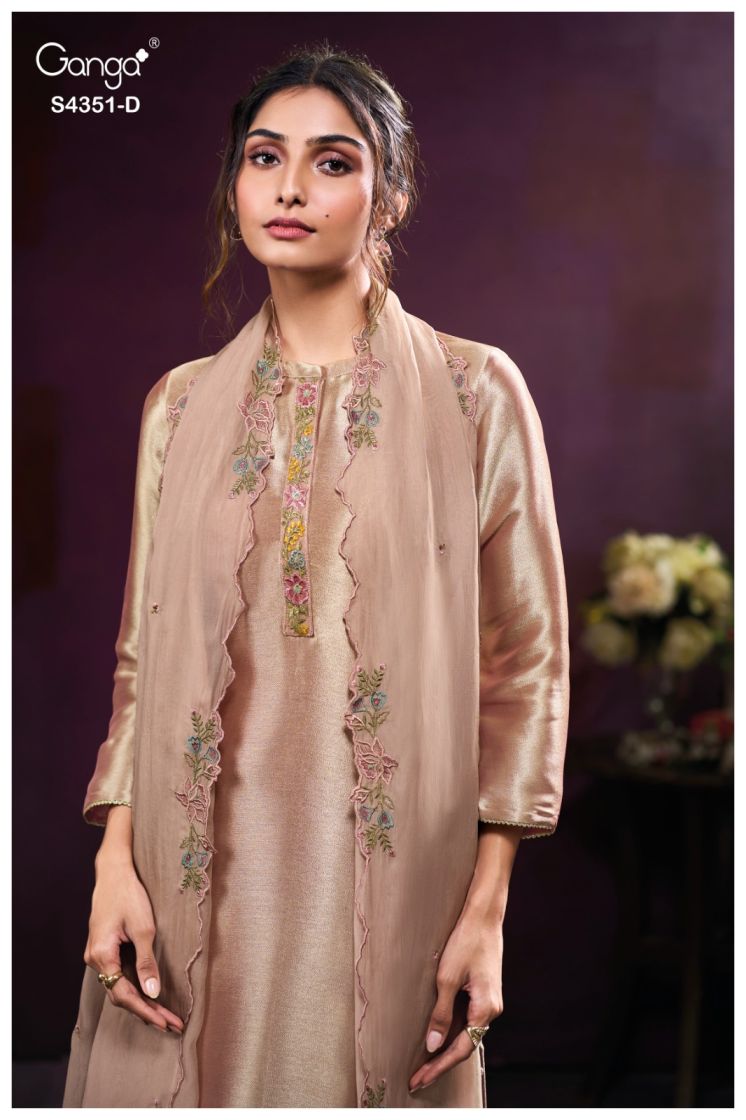 BUY GANGA SUITS ONLINE SHOPPING GANGA NOLVIA S4351 FRONT VIEW