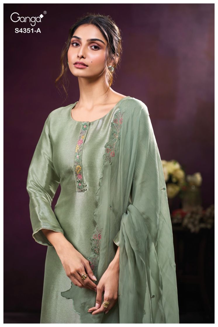 BUY GANGA SUITS ONLINE SHOPPING GANGA NOLVIA S4351 TOP DESIGN
