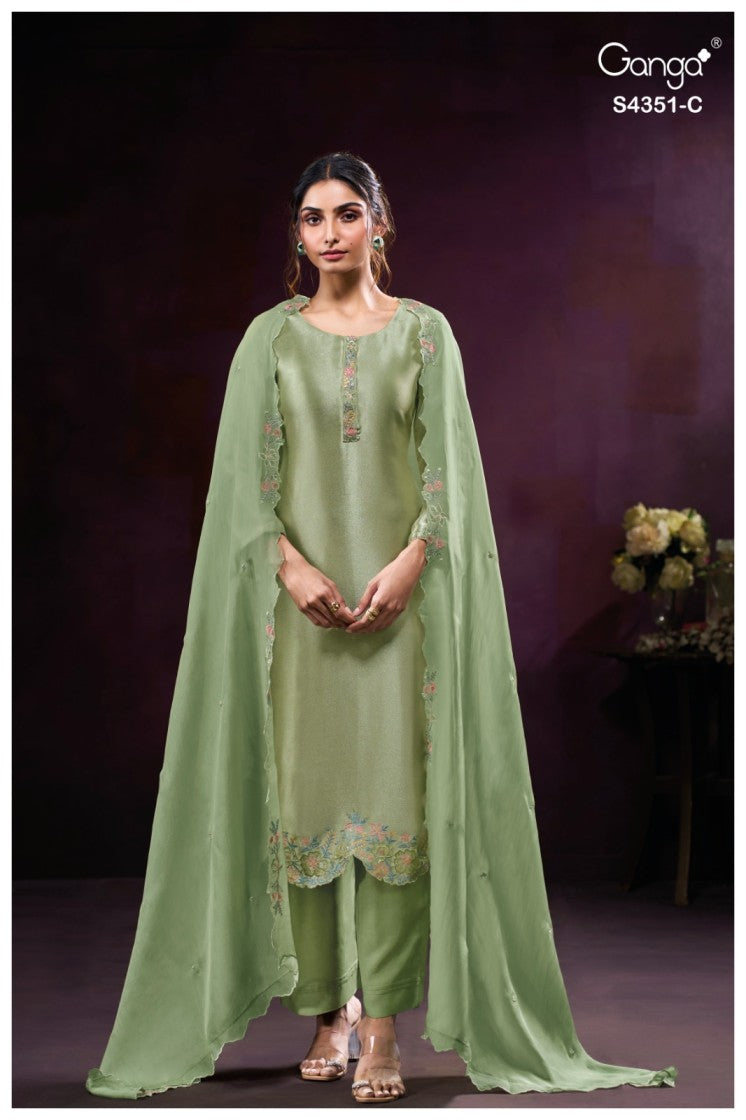 BUY GANGA SUITS ONLINE SHOPPING GANGA NOLVIA S4351 BACK VIEW