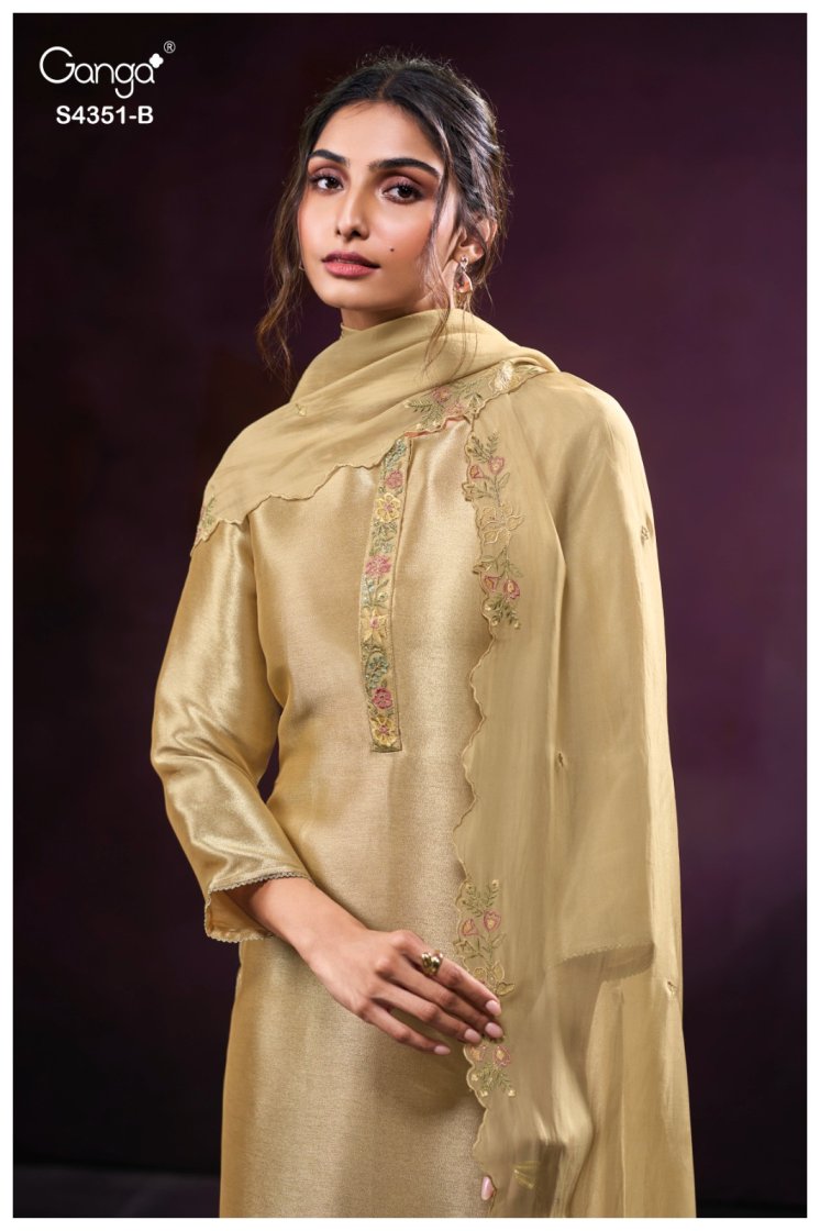 BUY GANGA SUITS ONLINE SHOPPING GANGA NOLVIA S4351 NEW CATALOGUE