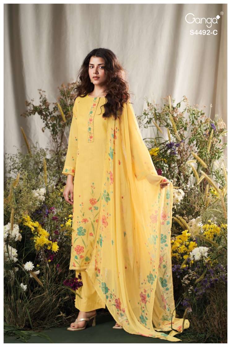 BUY GANGA SUITS ONLINE GANGA NOLYA S4492 DUPATTA DESIGN