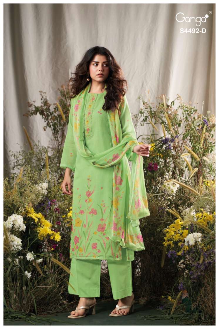 BUY GANGA SUITS ONLINE GANGA NOLYA S4492 FABRIC DETAIL