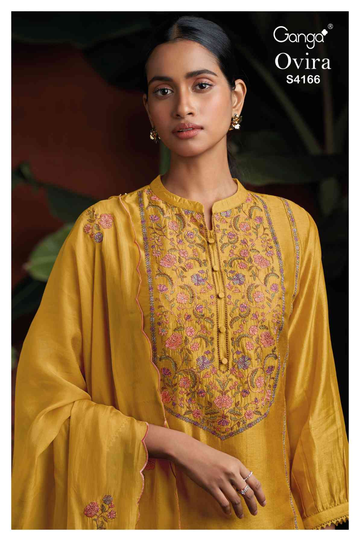 BUY GANGA SUITS GANGA OVIRA S4166 FABRIC DETAIL