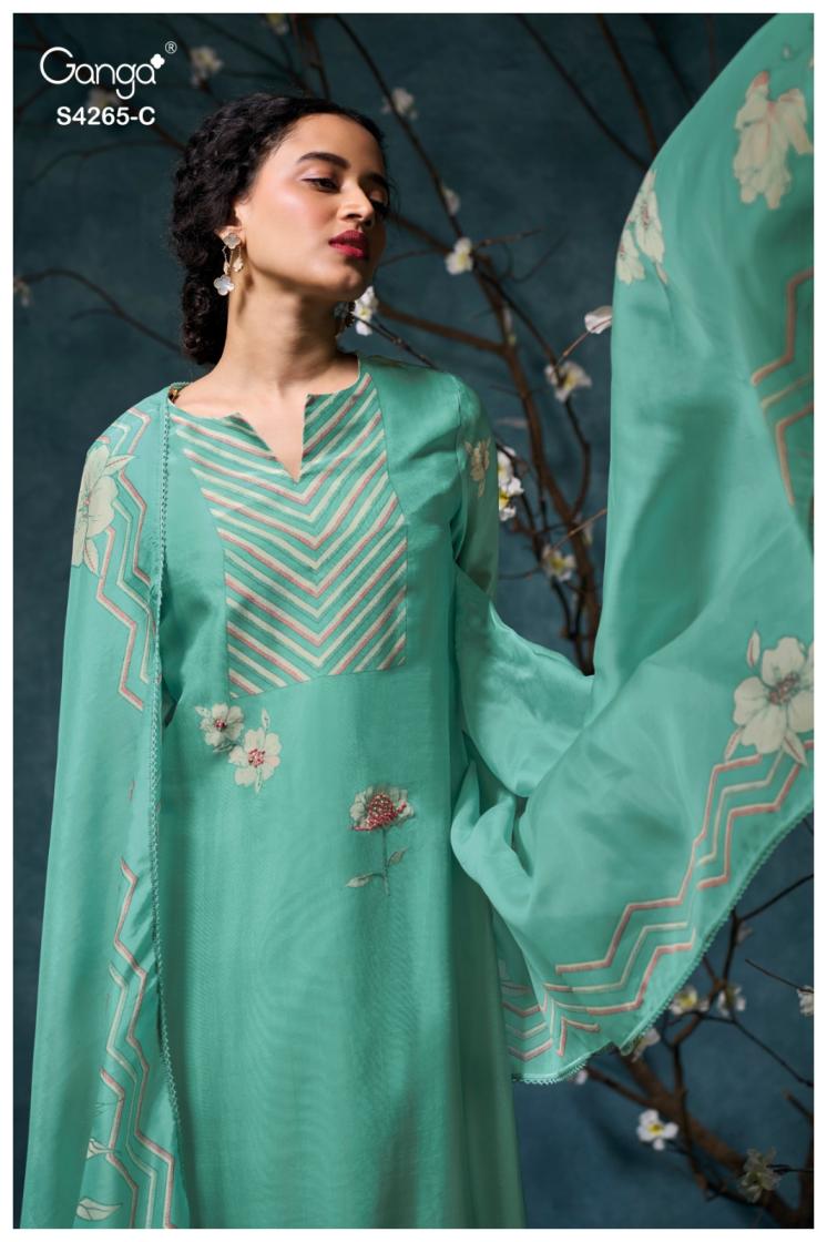 BUY GANGA SUITS SINGLE PIECE GANGA PRISELLE S4265 FRONT VIEW