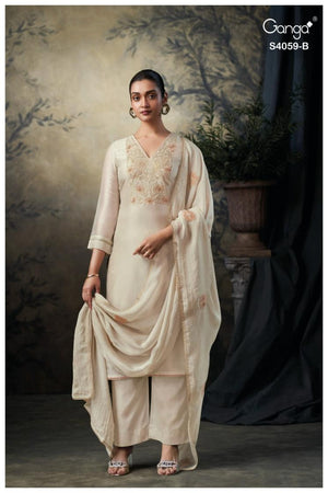 GANGA RASHIDA S4059 PREMIUM PURE BEMBERG HABUTAI SUIT
