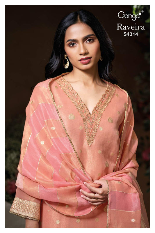 BUY GANGA SUITS GANGA RAVEIRA S4314 FABRIC DETAIL