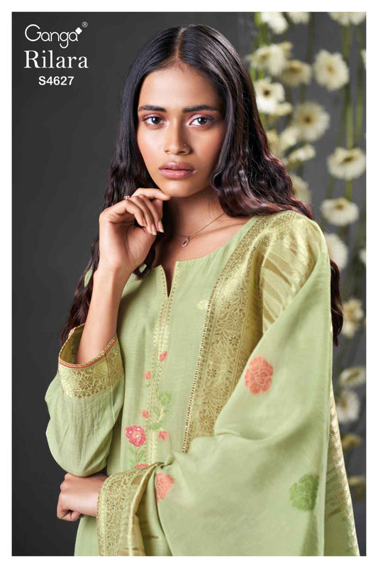 BUY GANGA SUITS GANGA RILARA S4627 FABRIC DETAIL