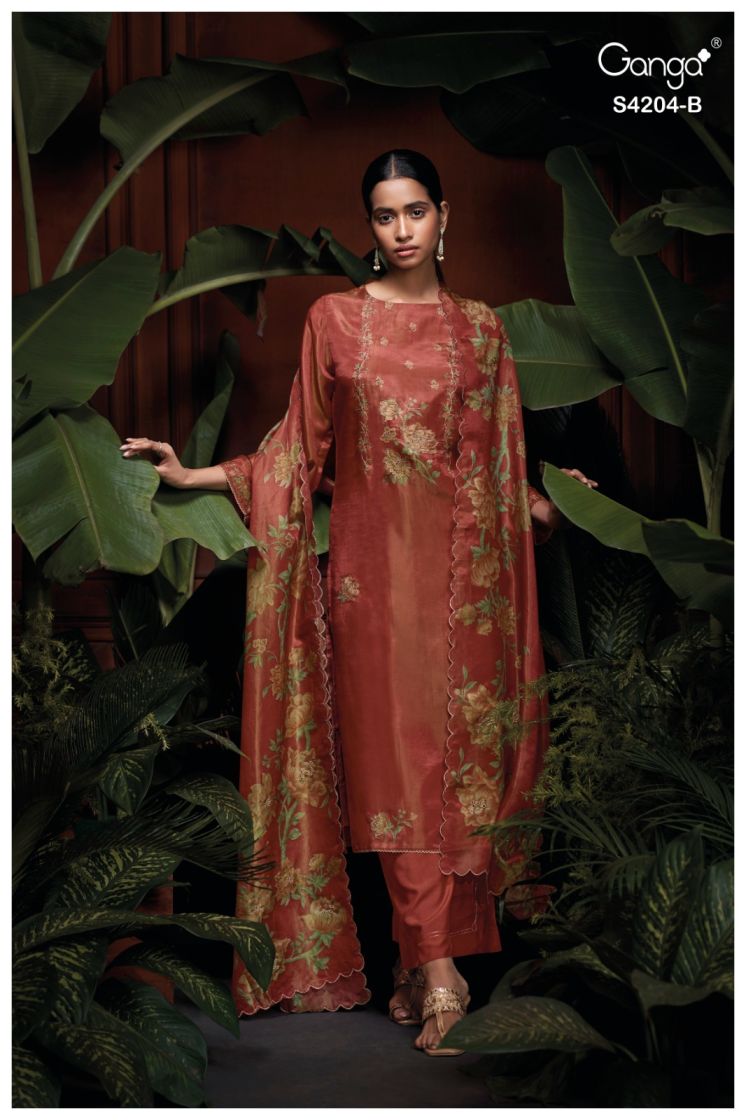 BUY GANGA SUITS SINGLE PIECE GANGA RIVA S4202 BACK VIEW
