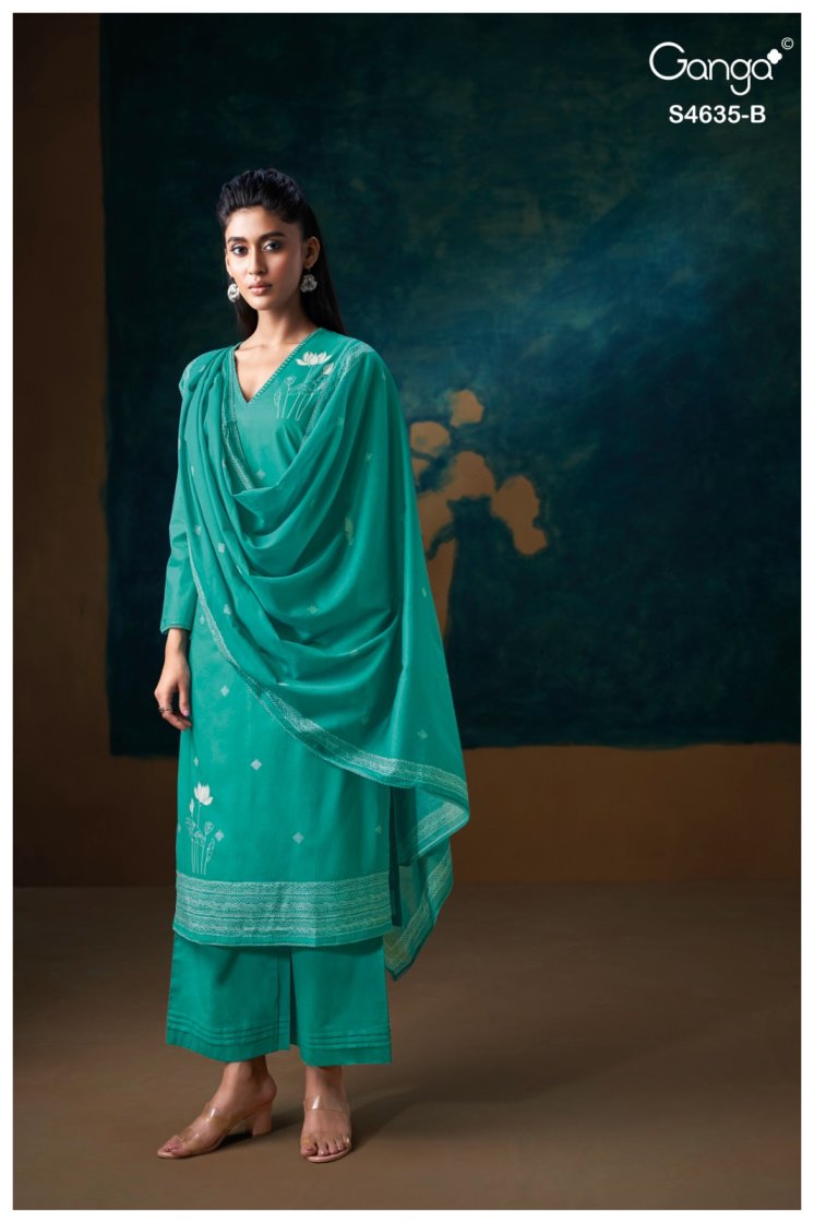 BUY GANGA SUITS ONLINE GANGA RIVRA S4635 FULL SET