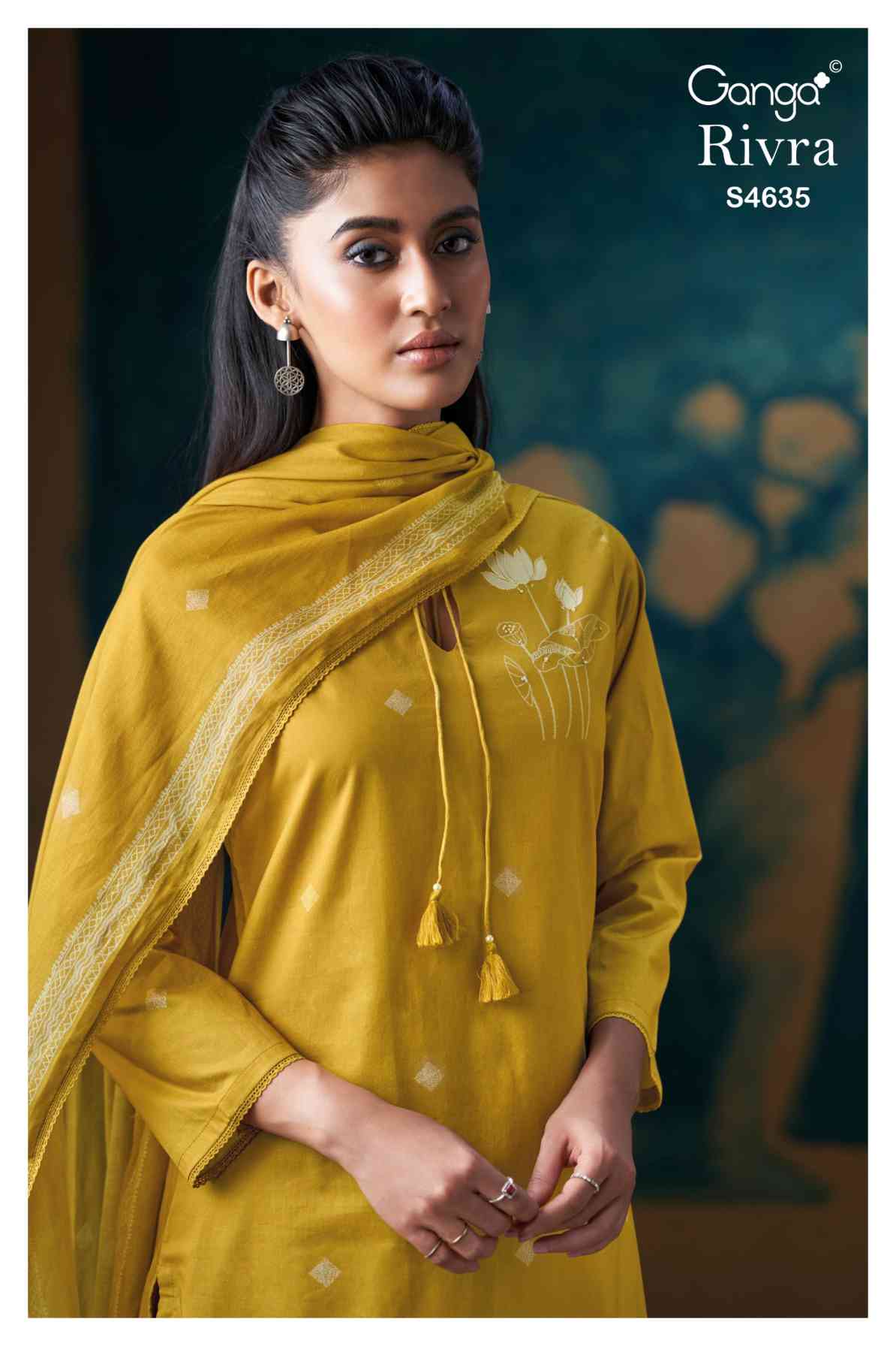 BUY GANGA SUITS ONLINE GANGA RIVRA S4635 CLOSEUP IMAGE