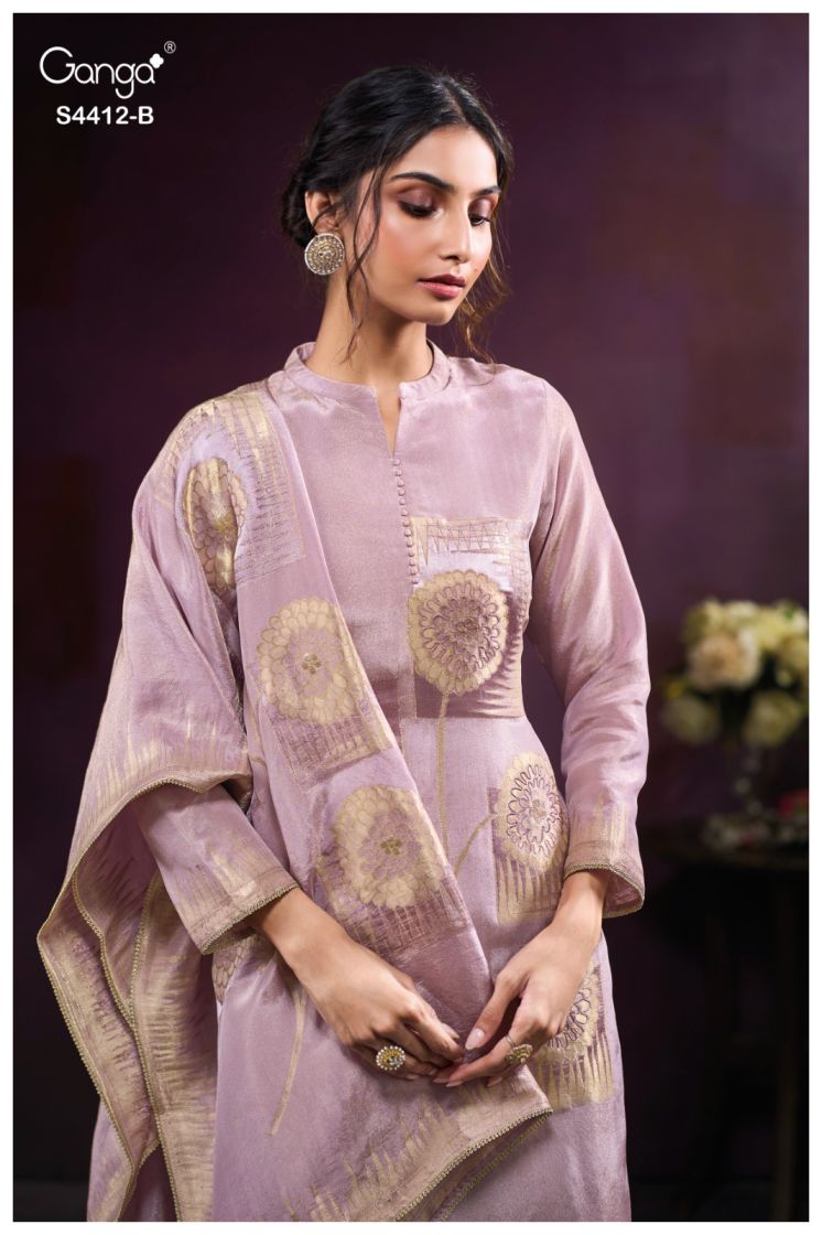 BUY GANGA SUITS ONLINE WITH PRICE GANGA RIYARA S4412 FABRIC DETAIL