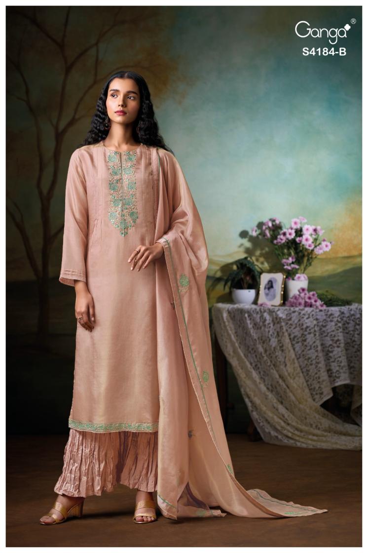 BUY GANGA FASHION SUITS SINGLE PIECE GANGA ROSIE S4184 FULL SET