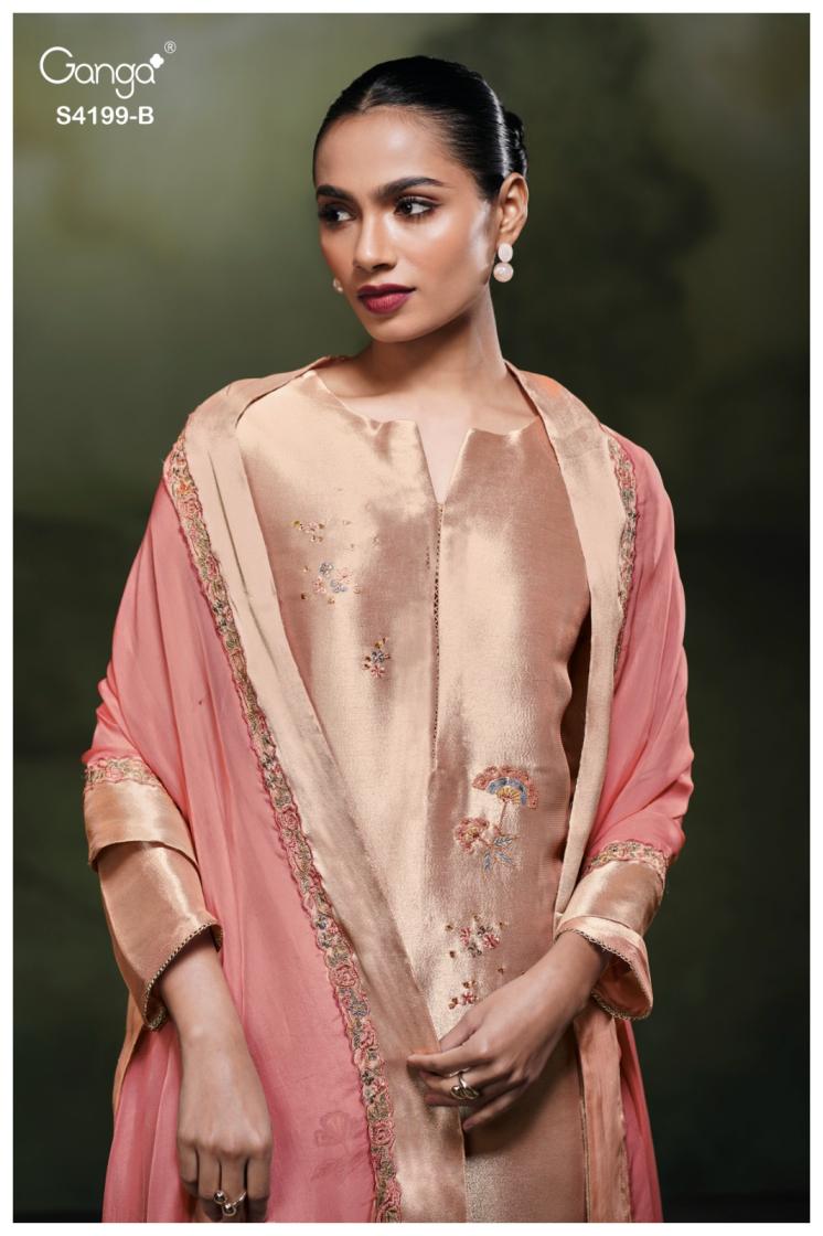 BUY GANGA SUITS ONLINE SHOPPING GANGA SAVYA S4199 FULL SET