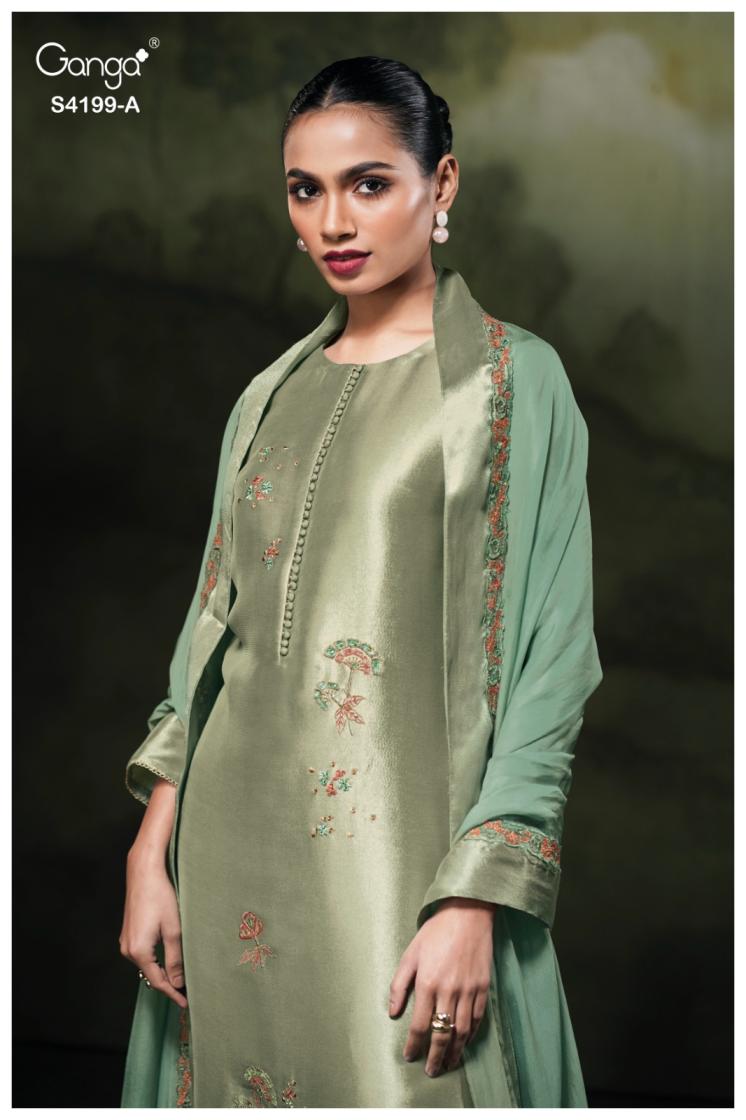 BUY GANGA SUITS ONLINE SHOPPING GANGA SAVYA S4199 DUPATTA DESIGN
