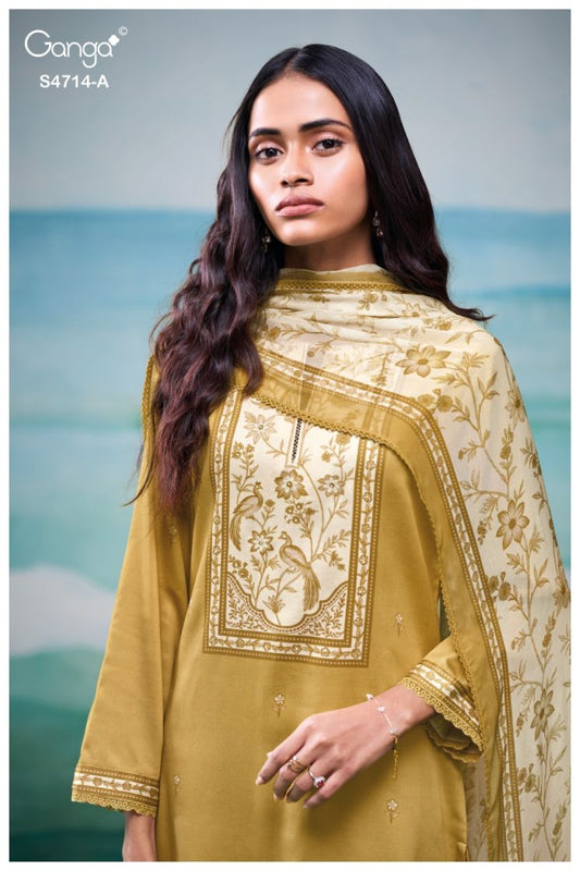 BUY GANGA SUITS ONLINE GANGA SREELIKA S4714 DUPATTA DESIGN