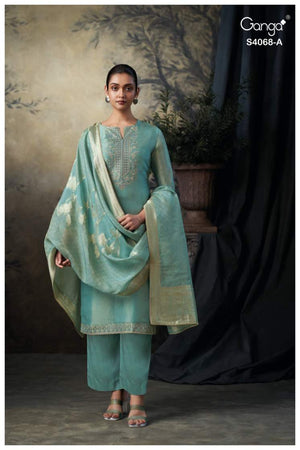 GANGA TAAPSEE S4068 PREMIUM PURE BEMBERG SILK SUIT