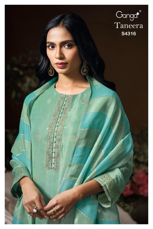 BUY GANGA SUITS ONLINE SALE GANGA TANEERA S4316 DUPATTA DESIGN