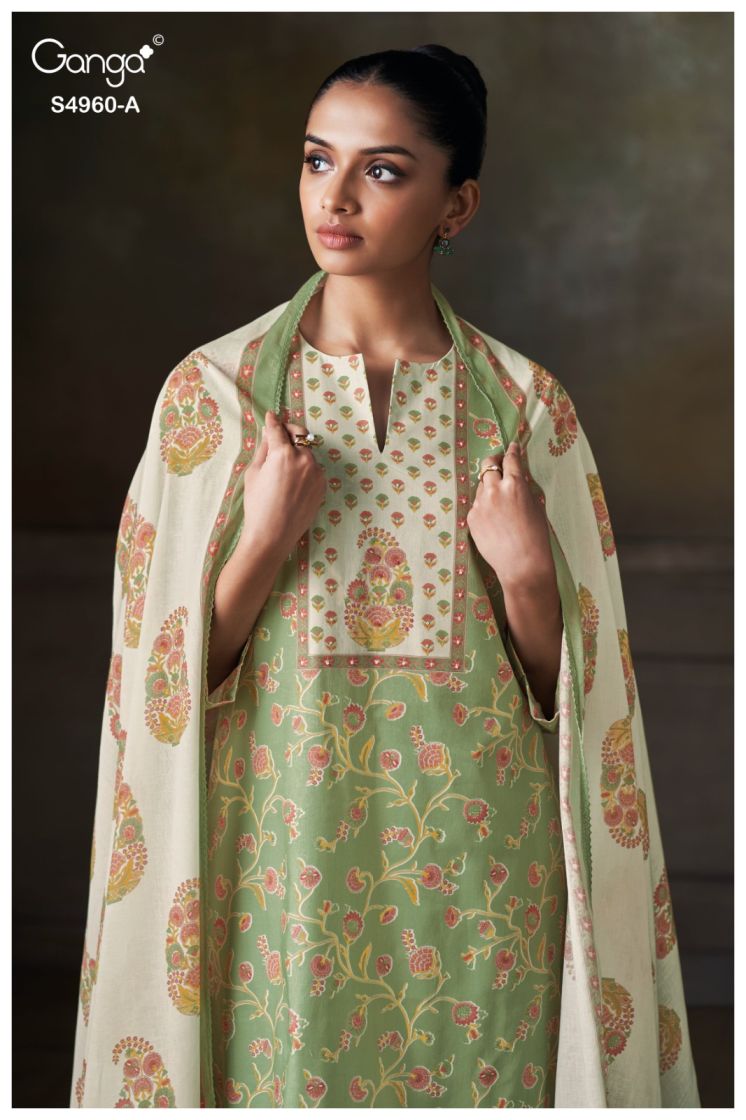 BUY GANGA SUITS ONLINE GANGA TERSIA S4960 BACK VIEW