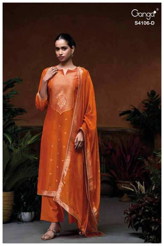 GANGA MYRRA S4106 PREMIUM PURE VISCOSE WOVEN SILK SUIT