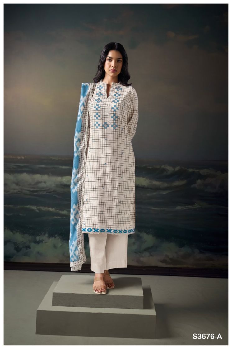 BUY GANGA SUITS ONLINE GANGA TVESA S3676 FRONT VIEW