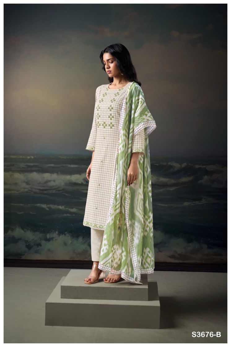 BUY GANGA SUITS ONLINE GANGA TVESA S3676 DUPATTA DESIGN