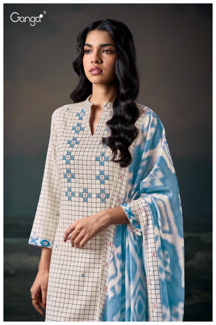 BUY GANGA SUITS ONLINE GANGA TVESA S3676 BACK VIEW